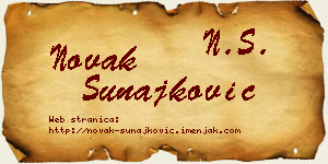 Novak Sunajković vizit kartica